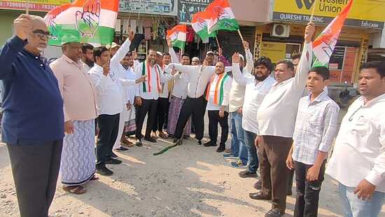 "Hyderabad DCC President Leads Rally Against BJP's Offensive Imagery of Rahul Gandhi