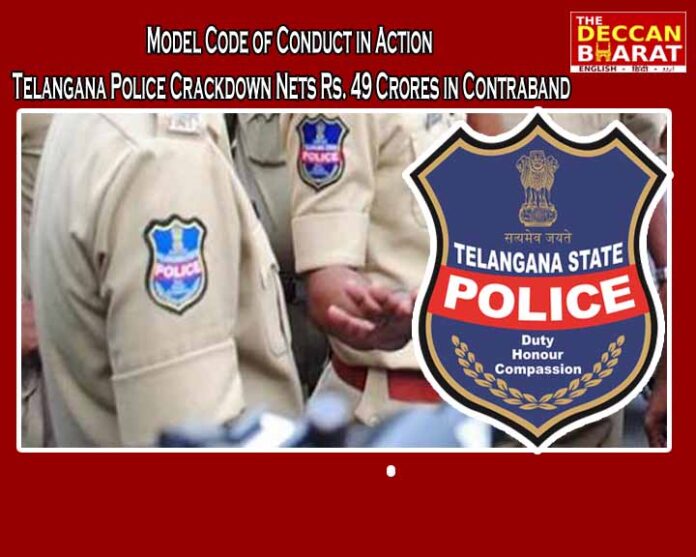 Model Code of Conduct in Action: Telangana Police Crackdown Nets Rs. 49 Crores in Contraband