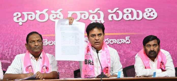 BRS Working President KTR Demands Cancellation of Singareni Mines Auction